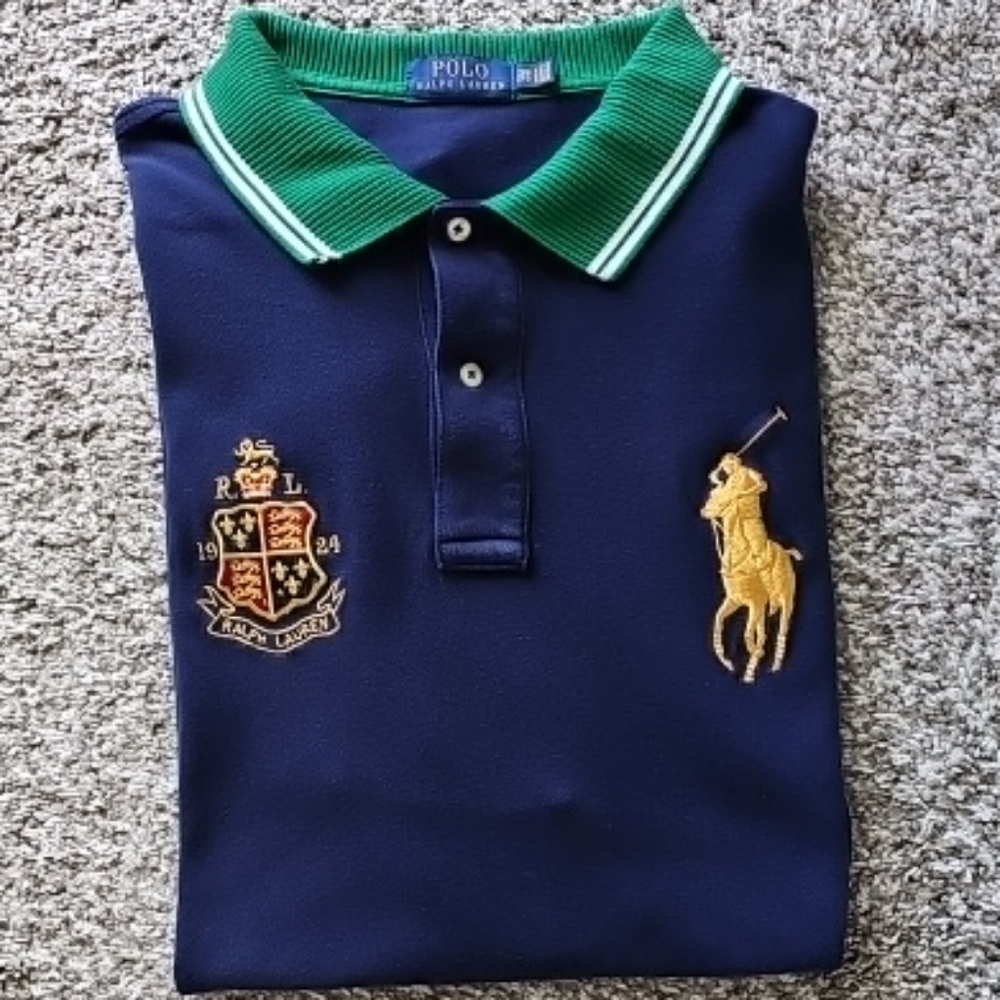 Ralph Lauren Men's Blue Bleecker Big Pony Rugby Classic Fit Polo sz 2x - Picture 2 of 5